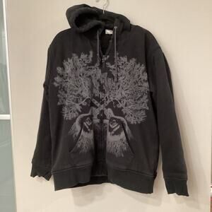 Men’s XL Utility Zippered Sweatshirt Fleece Lined in Good Preowned Condition